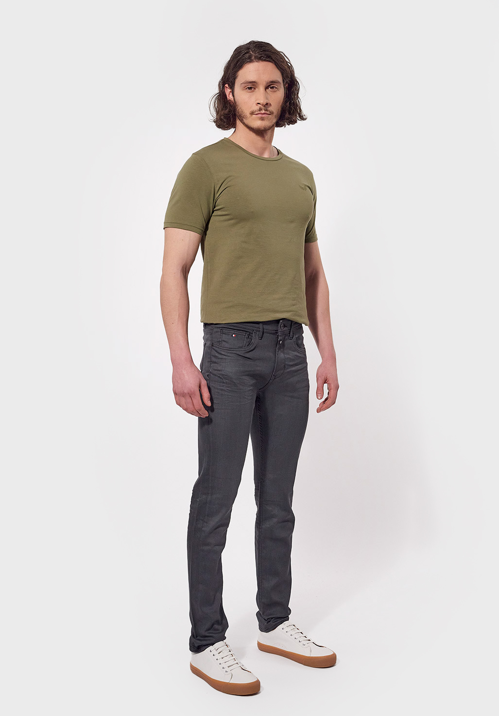 DARKK  Jean slim Homme gris enduit