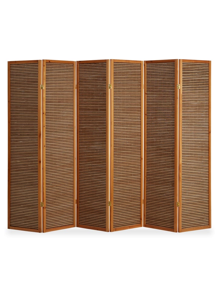 Homestyle4u 6-tlg. Paravent in Braun 264x175 günstig kaufen onesize
