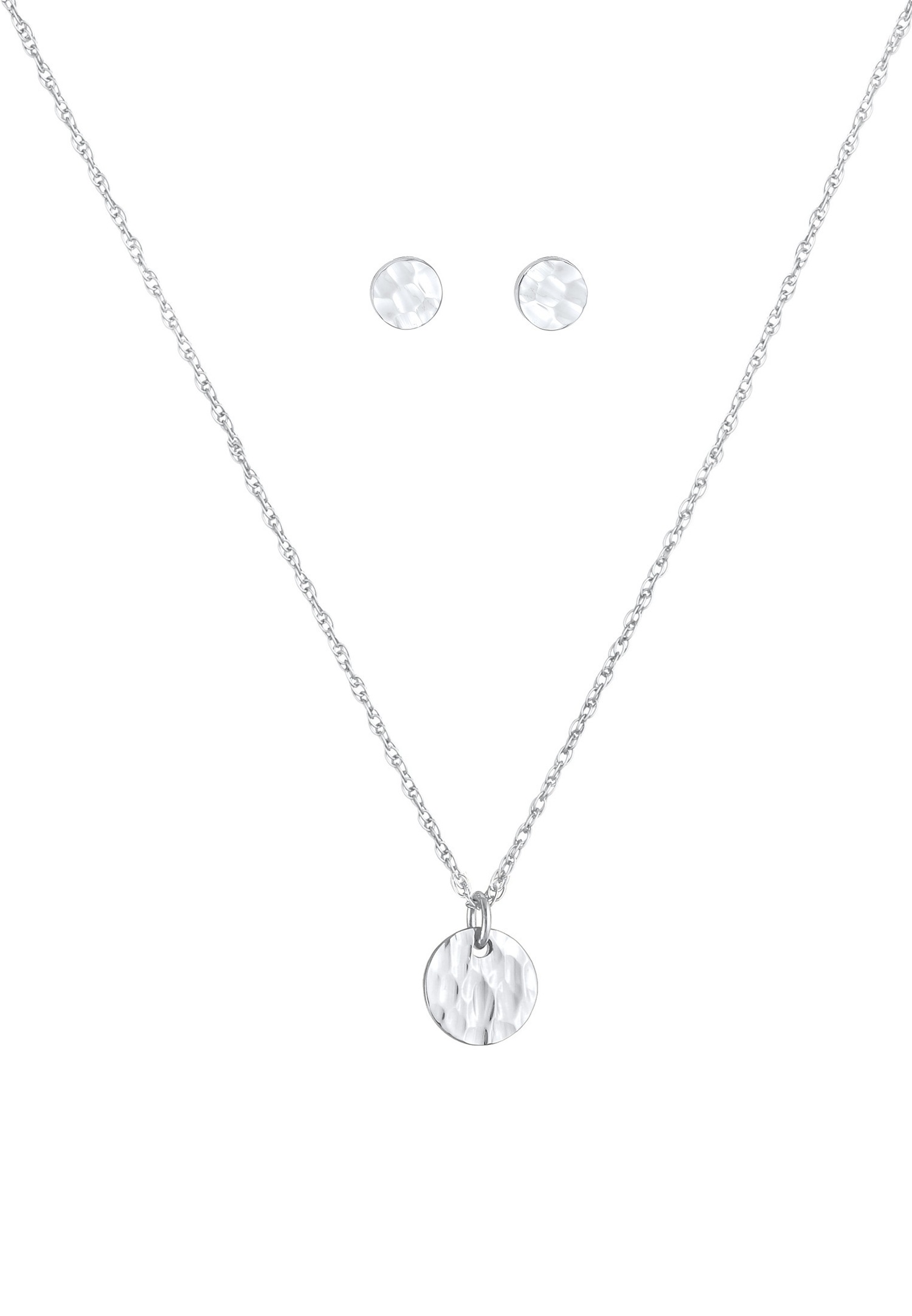 Komplet biżuterii damskiej Elli Hammered ze srebra próby 925/1000
