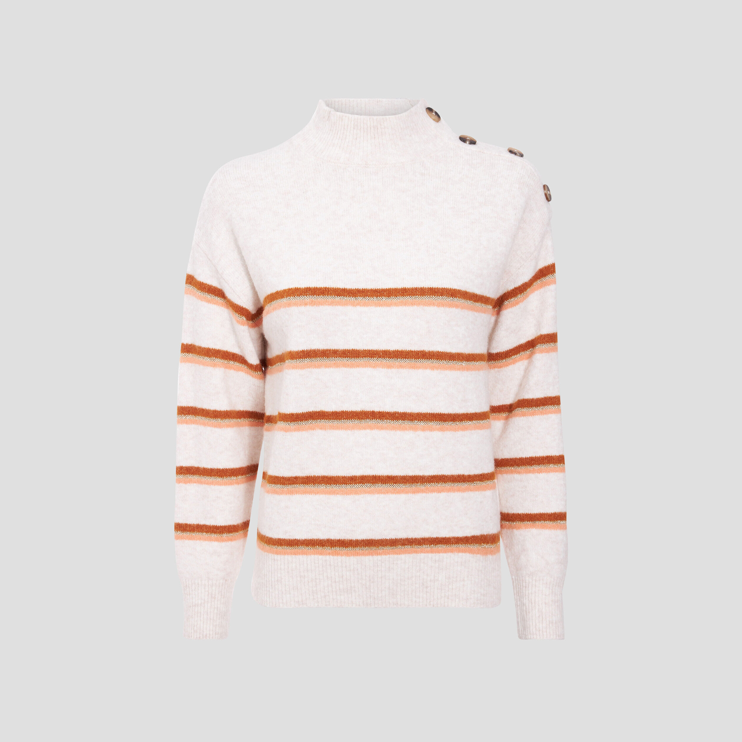 Pull avec col montant ecru femme | Cache Cache