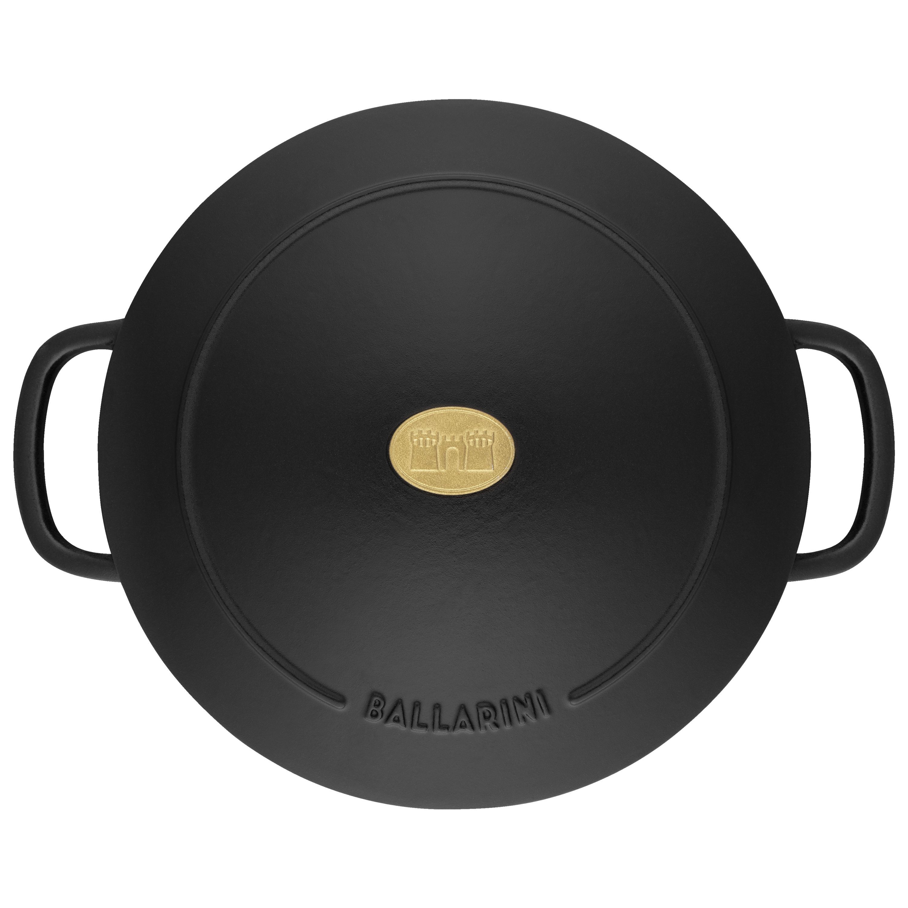Cocotte 24 cm, rund, Schwarz, Gusseisen