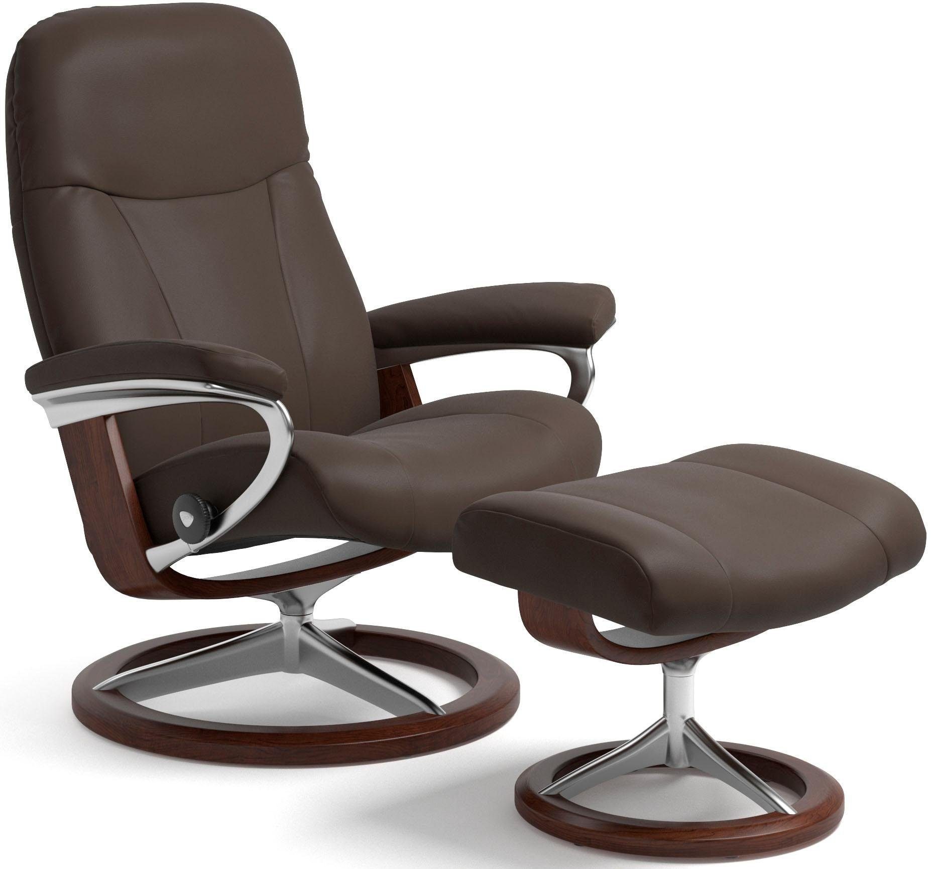 Stressless® Relaxsessel Garda (Set, Relaxsessel mit Hocker), mit Hocker, mit Signature Base, Größe L, Gestell Braun
