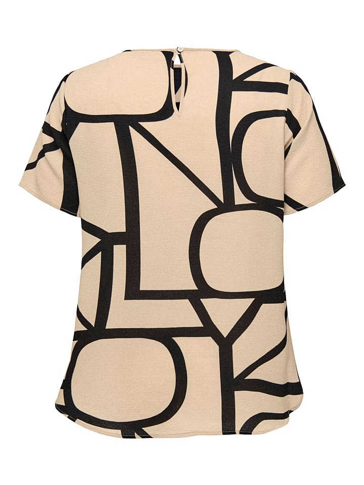 ONLY Carmakoma Bluse in Beige/ Schwarz günstig kaufen