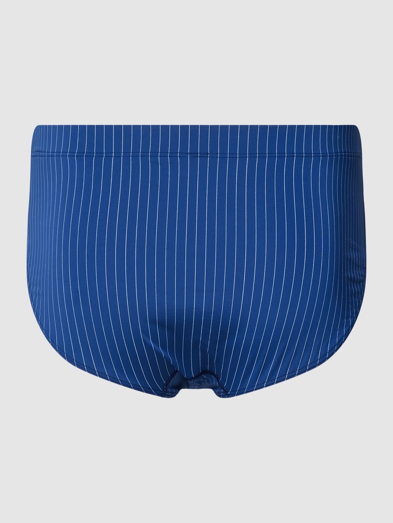 Slip mit Streifenmuster und Label-Detail in royalblau