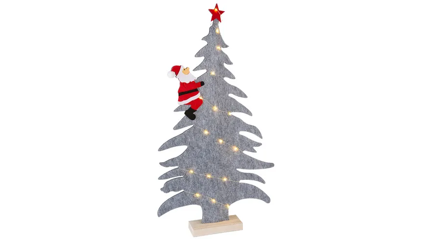 GILDE Filz LED-Baum mit Nikolaus Climbing H=61cm