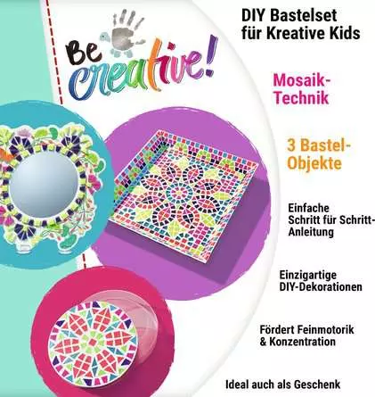 Bastelset DIY Mosaic Romantik - Bastelset für Kinder ab 8 Jahren