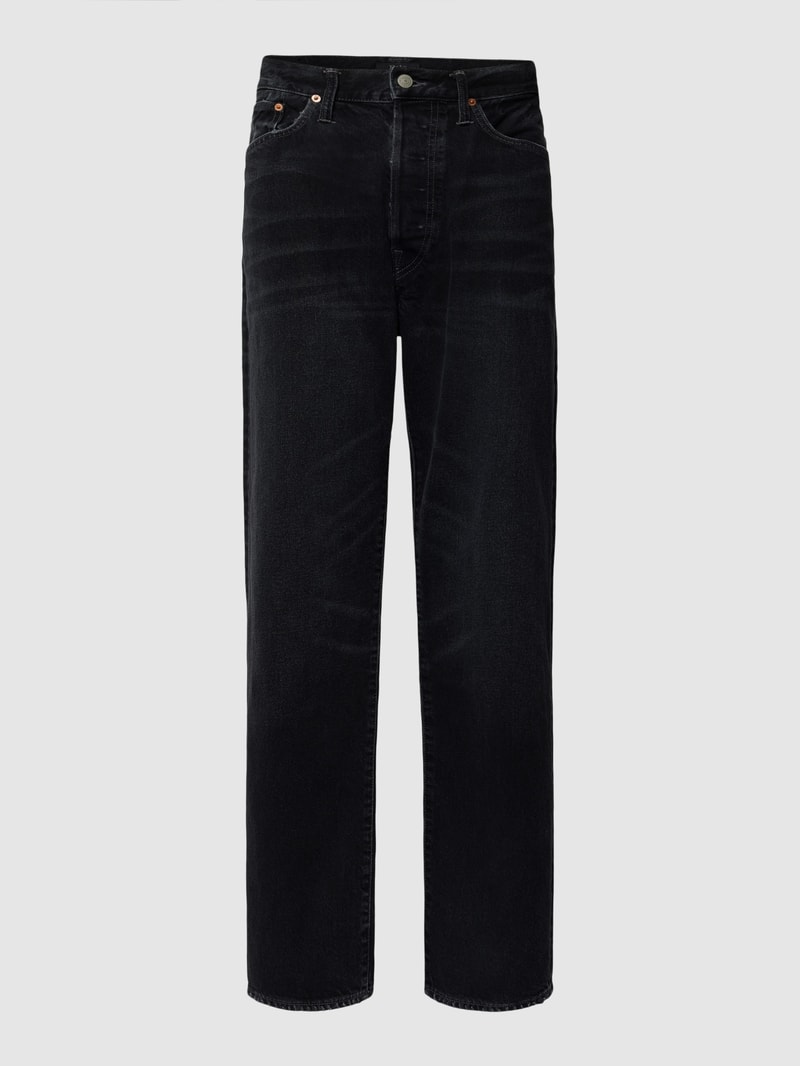 Jeans in unifarbenem Design in schwarz