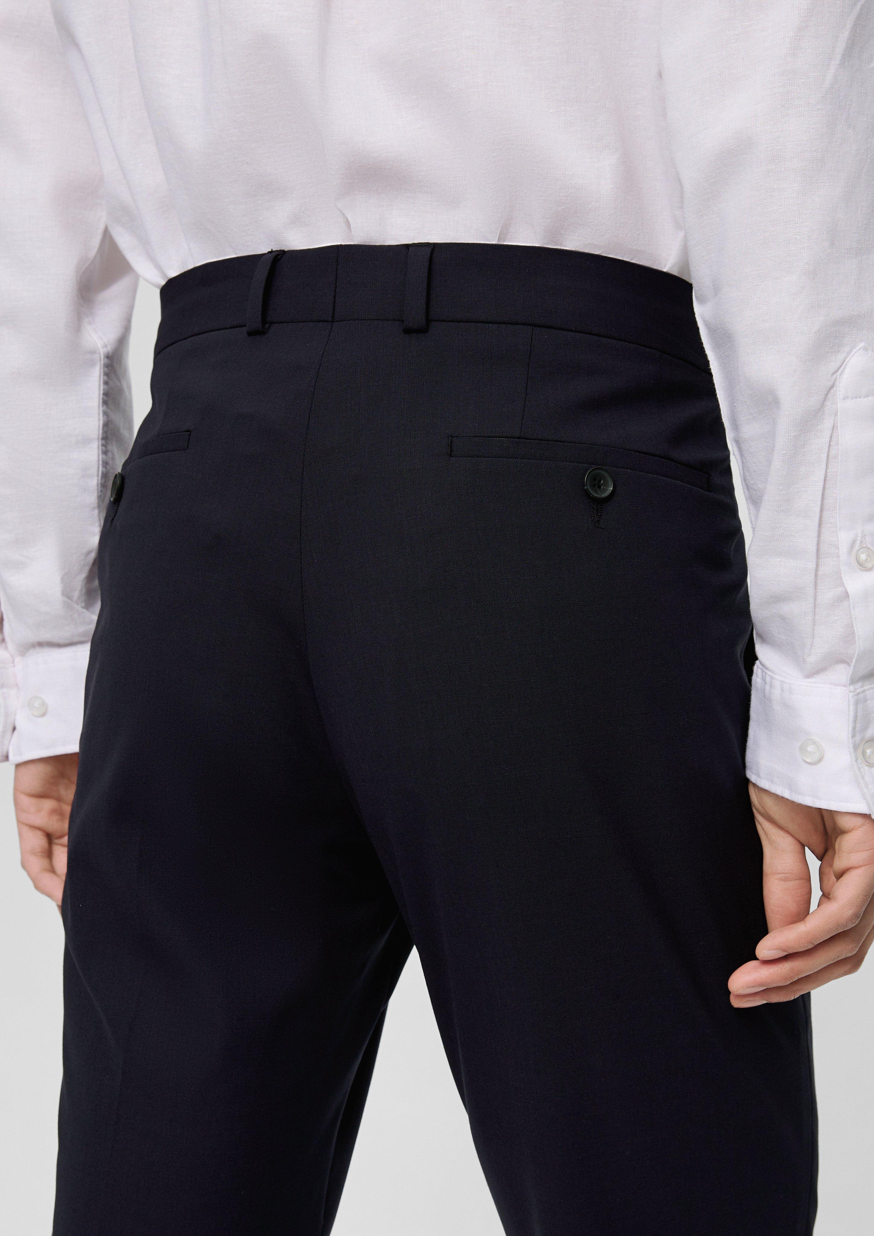 Slim: Elastische Anzughose in Wollmix  2134203-5952