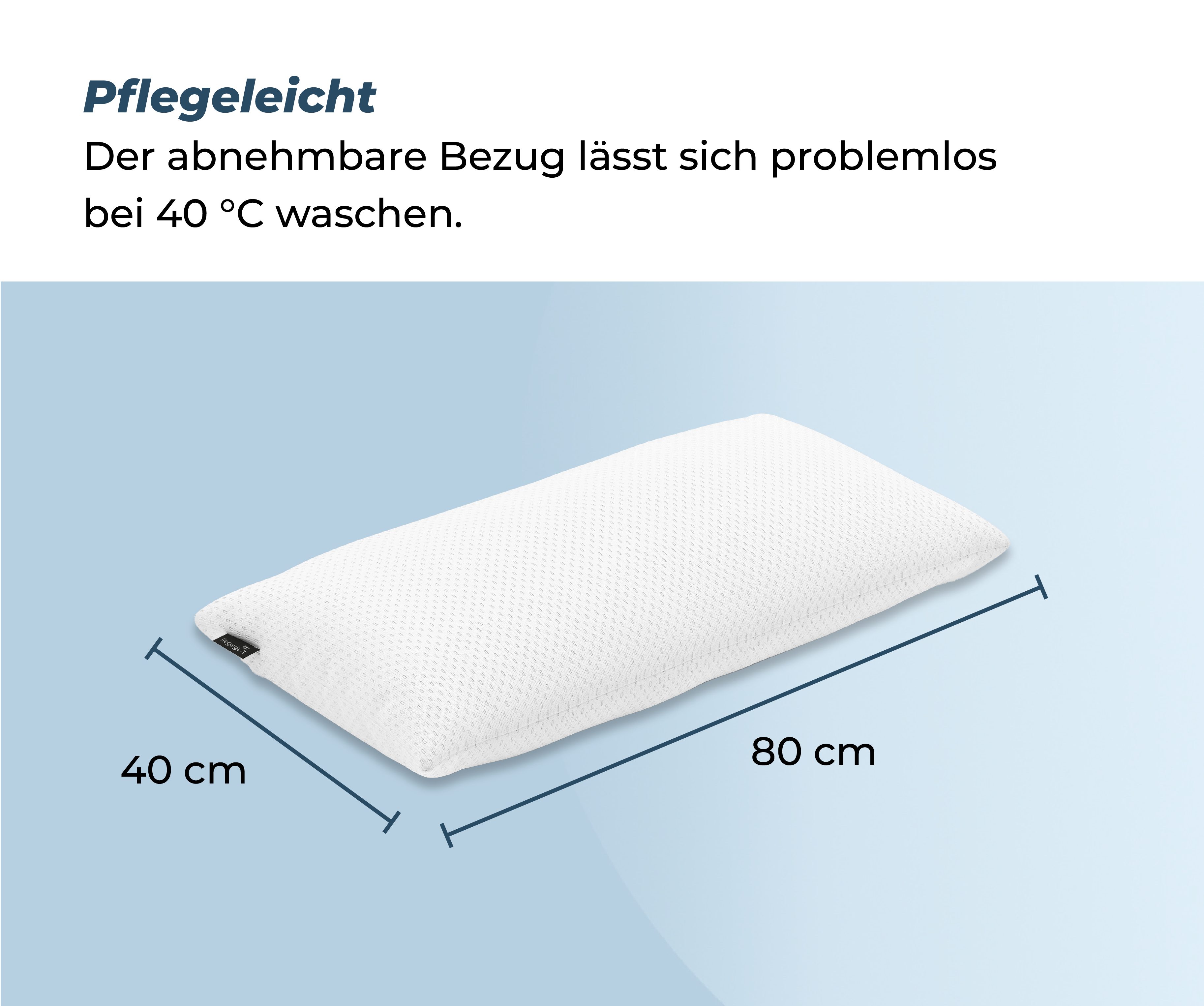 Nackenstützkissen Soft-Touch, liegegut, Füllung: Visco-Gelschaum, Seitenschläfer, Rückenschläfer, Atmungsaktiv durch Perforation
