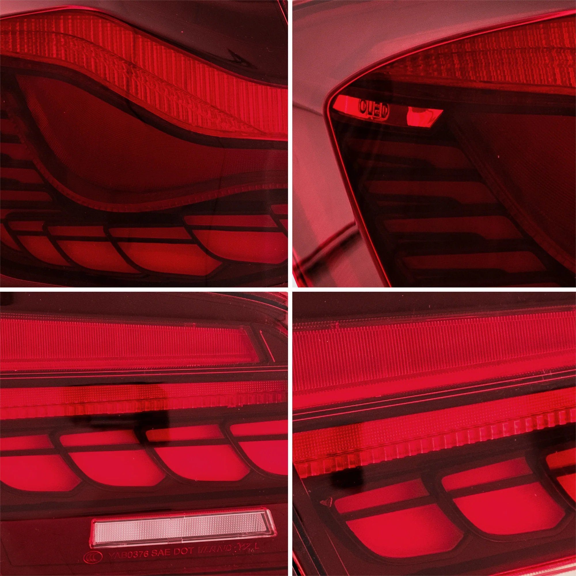 LLCTOOLS Rückleuchte Voll LED Rückleuchten für BMW F10 Limousine 2010-Rot in OLED Technik, LED fest integriert