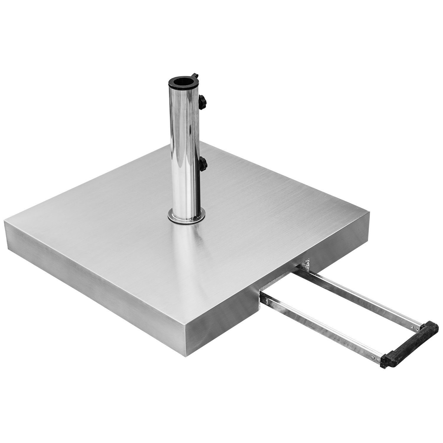 anndora Betonschirmständer Sonnenschirmständer rollbar mit Handgriff max. 48mm + Edelstahlhaube