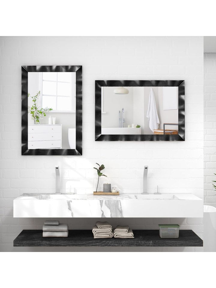 COSTWAY Wandspiegel 106 x 71.5 cm in Schwarz günstig kaufen onesize