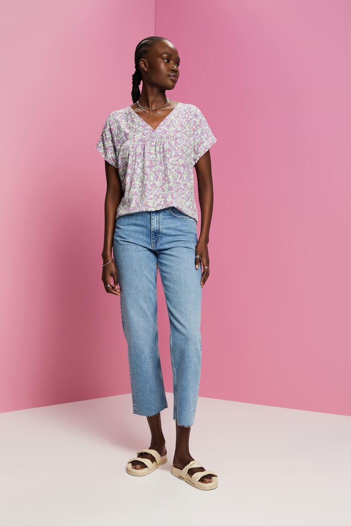 Bluse mit V-Ausschnitt und Muster