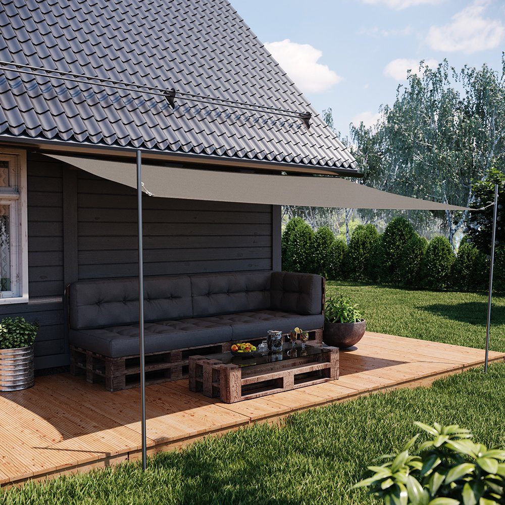 Oskar-Store Sonnensegel Sonnenschutz Rechteck 2x4 Anthrazit UV-Schutz HDPE
