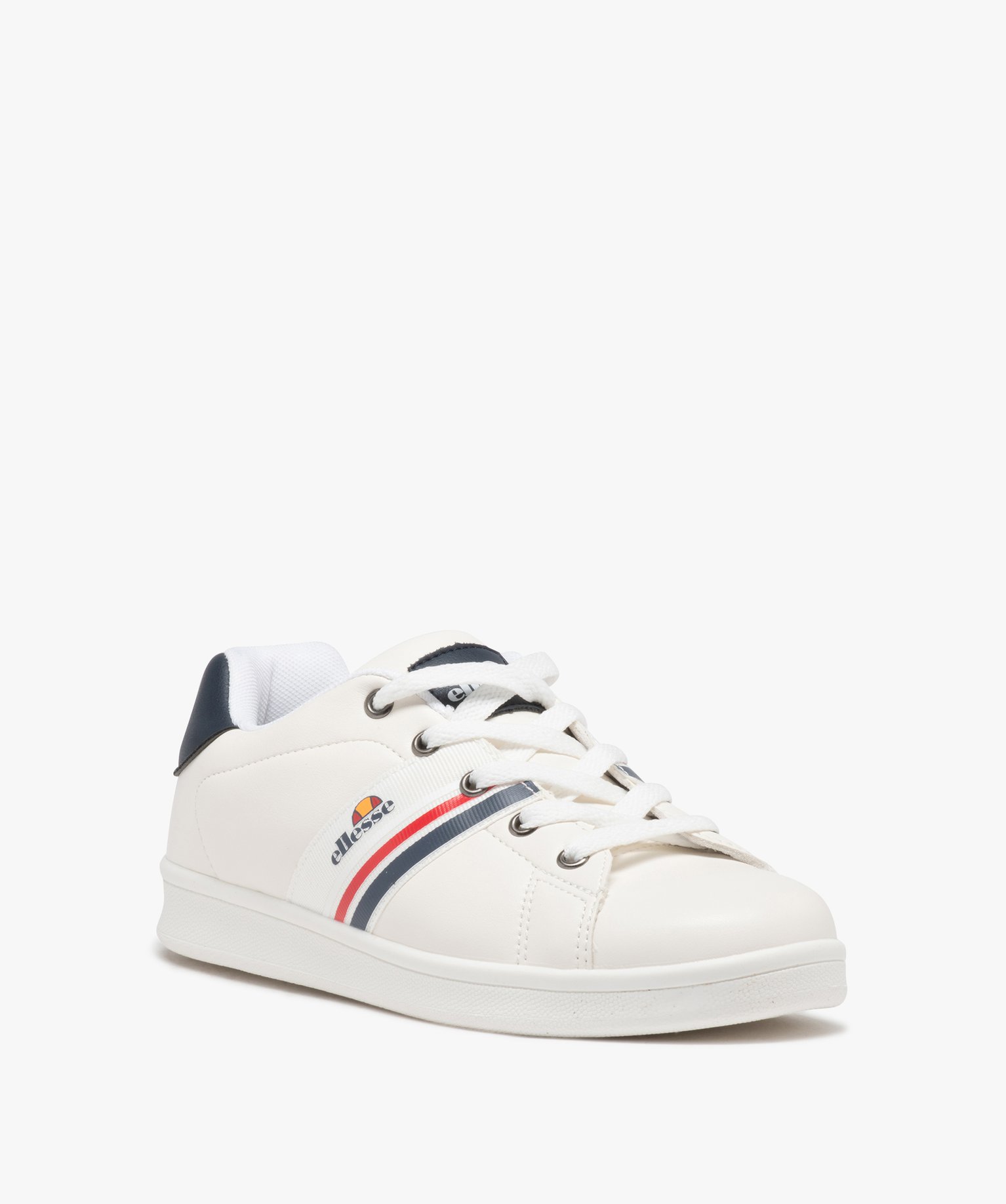 Baskets Garçon style rétro avec bandes tricolores et à la... blanc | GEMO