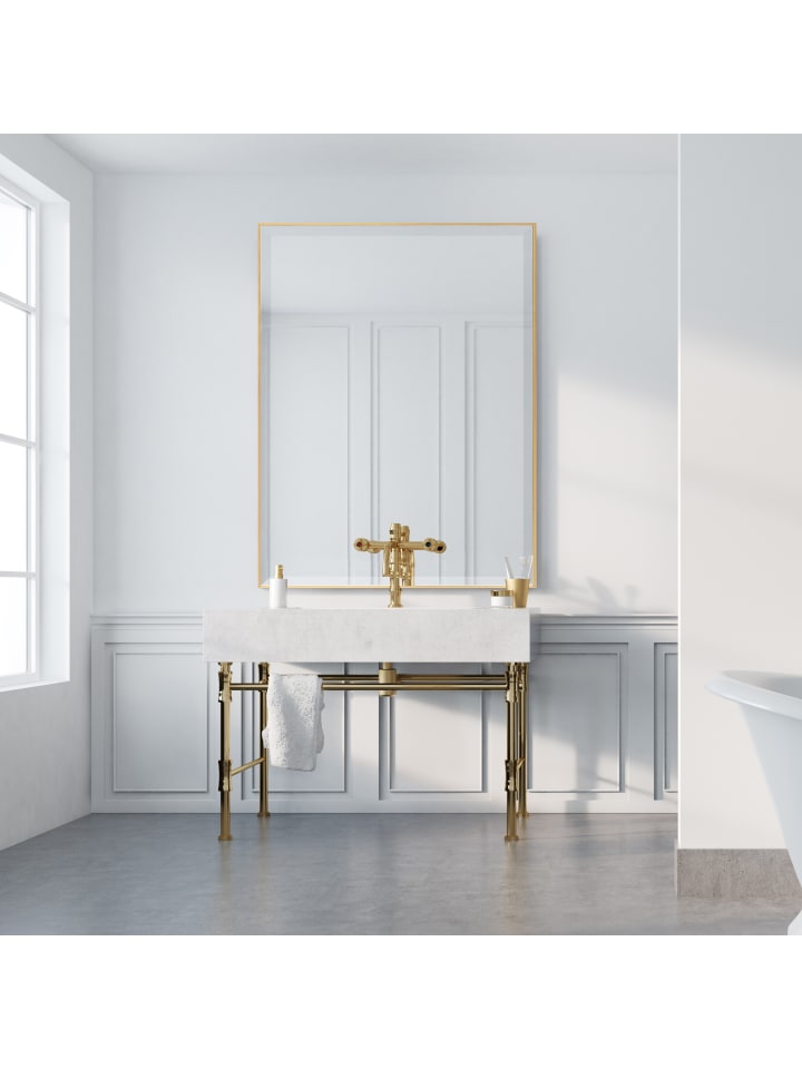 en.casa Wandspiegel Novoli in Gold (H)90cm (B)60cm günstig kaufen onesize