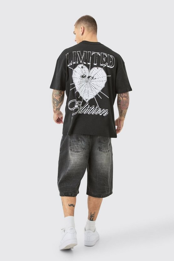Oversize T-Shirt mit Herz-Print