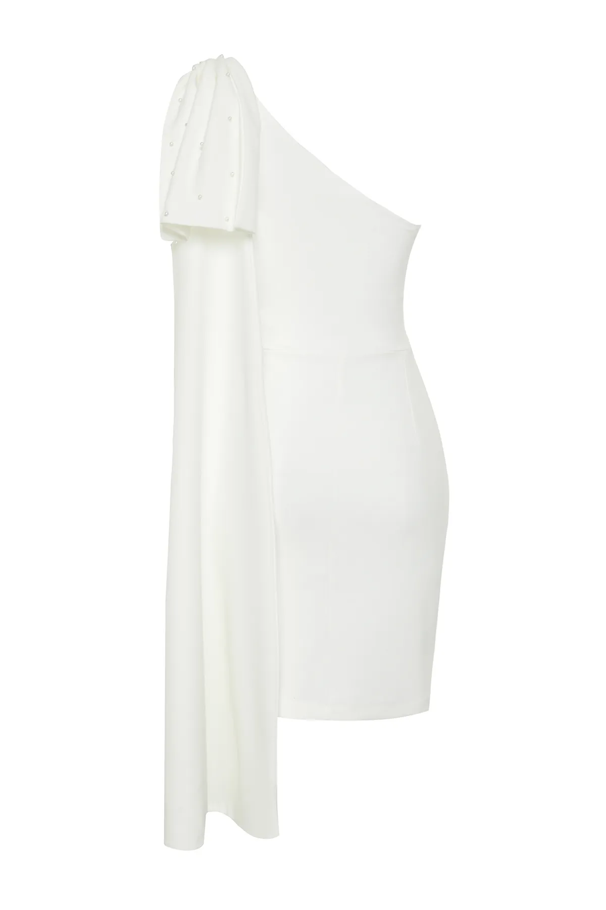 Trendyol Collection  Braut-Brautkleid mit weißer Perle und detaillierter Schleife für Hochzeit/Nikah, elegantes Abendkleid TPRSS24EL00120