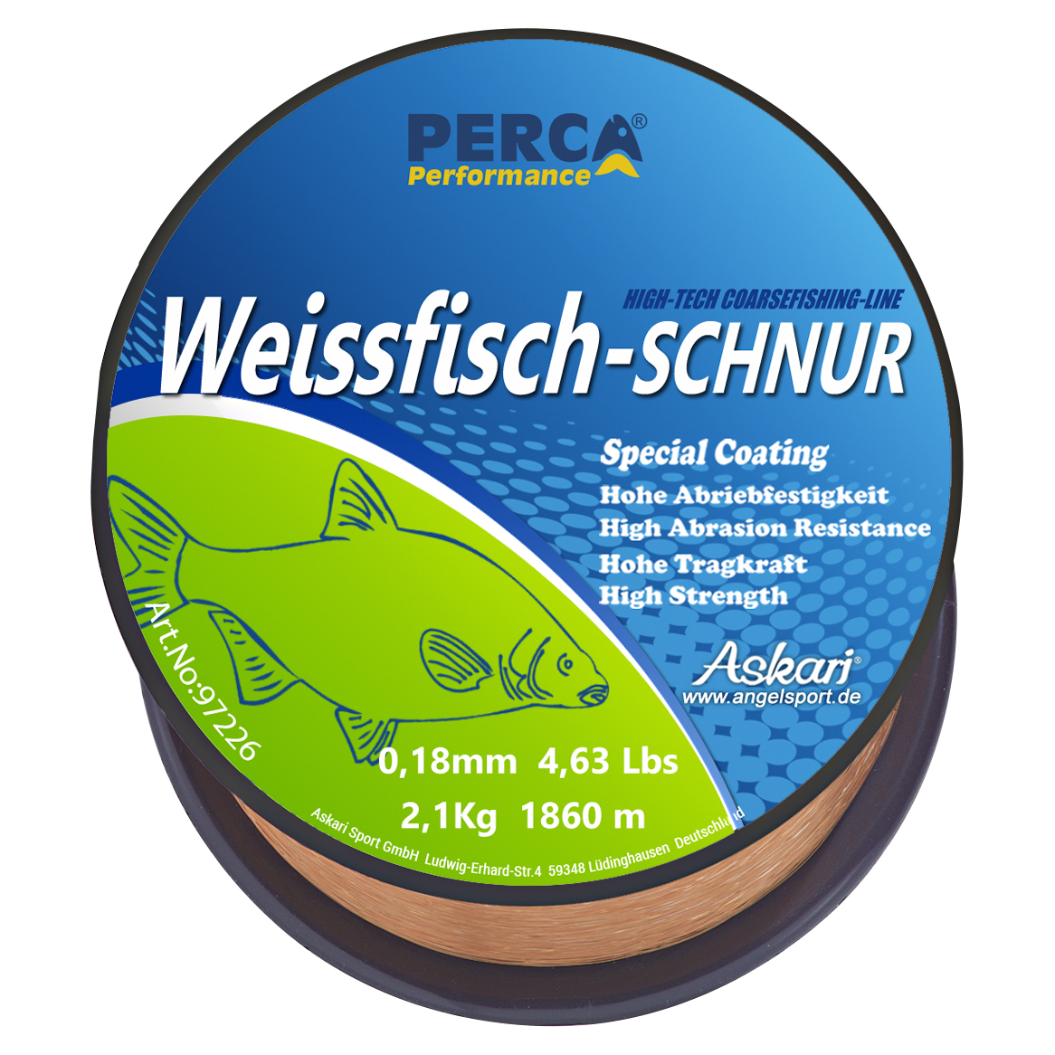 Perca Performance Weißfischschnur Performance (goldgelb)