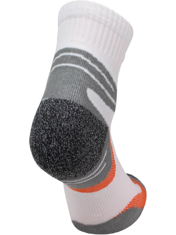 normani 3 Paar Kurzschaft-Sportsocken mit verstärkter Sohle in Weiß/Orange günstig kaufen