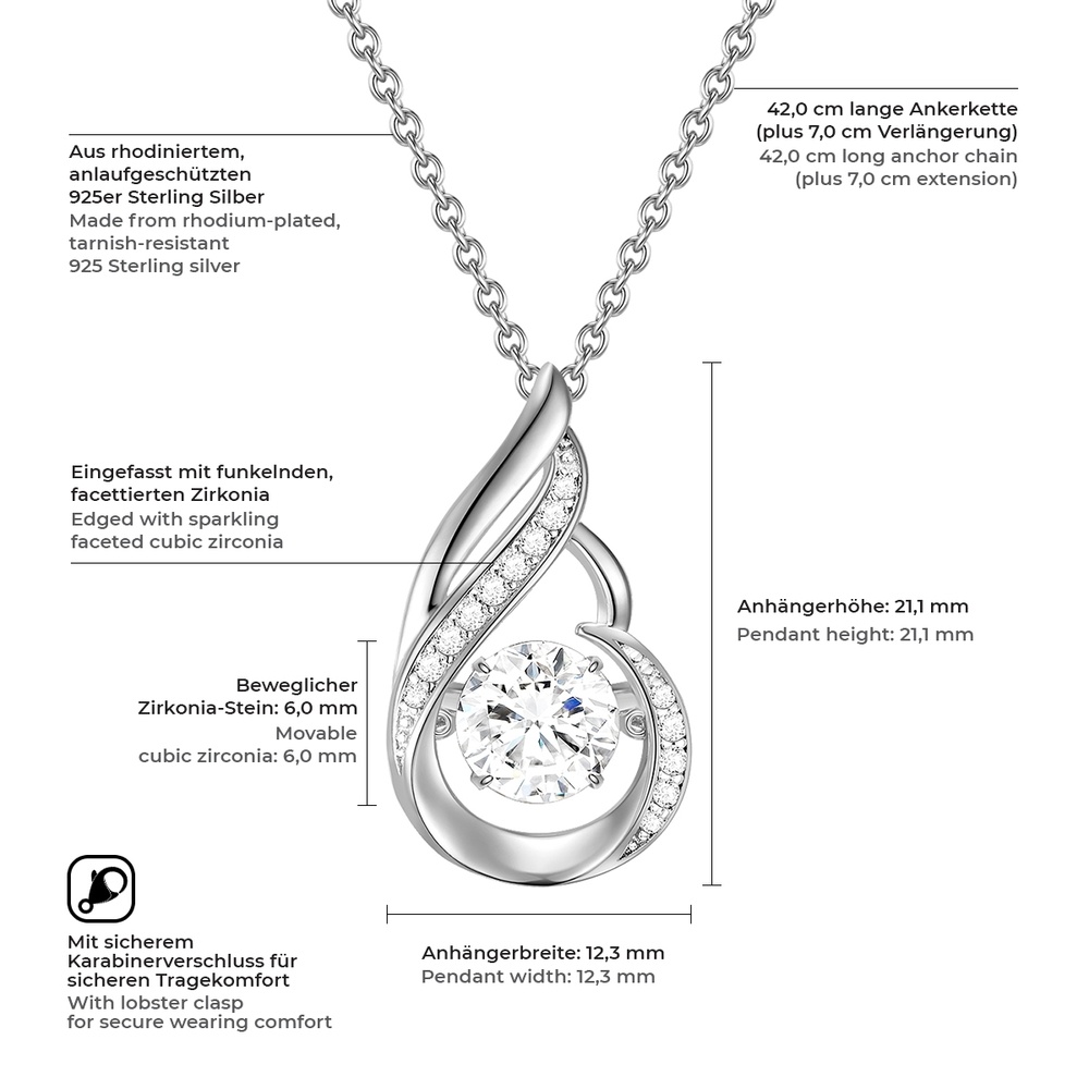 Rafaela Donata Collier en argent Argent sterling Oxyde de zirconium (CZ) en Argent collier