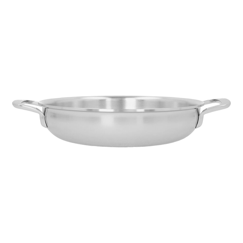 Bratpfanne mit 2 Griffen 24 cm, 18/10 Edelstahl, Silber
