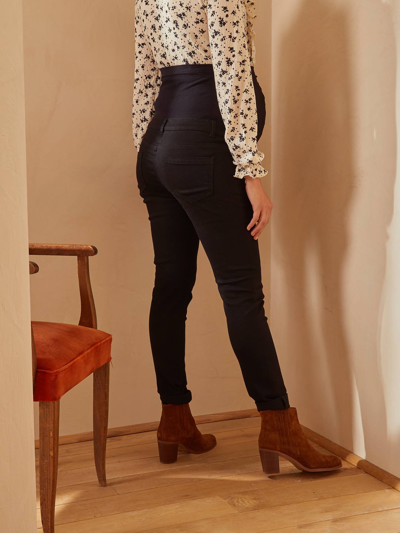 Vertbaudet Umstands-Jeans mit Stretch-Einsatz, Slim-Fit - mehrfarbig
