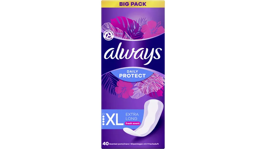 Always DAILY Slipeinlagen Protect Extra Long mit Frischeduft BigPack 40ST