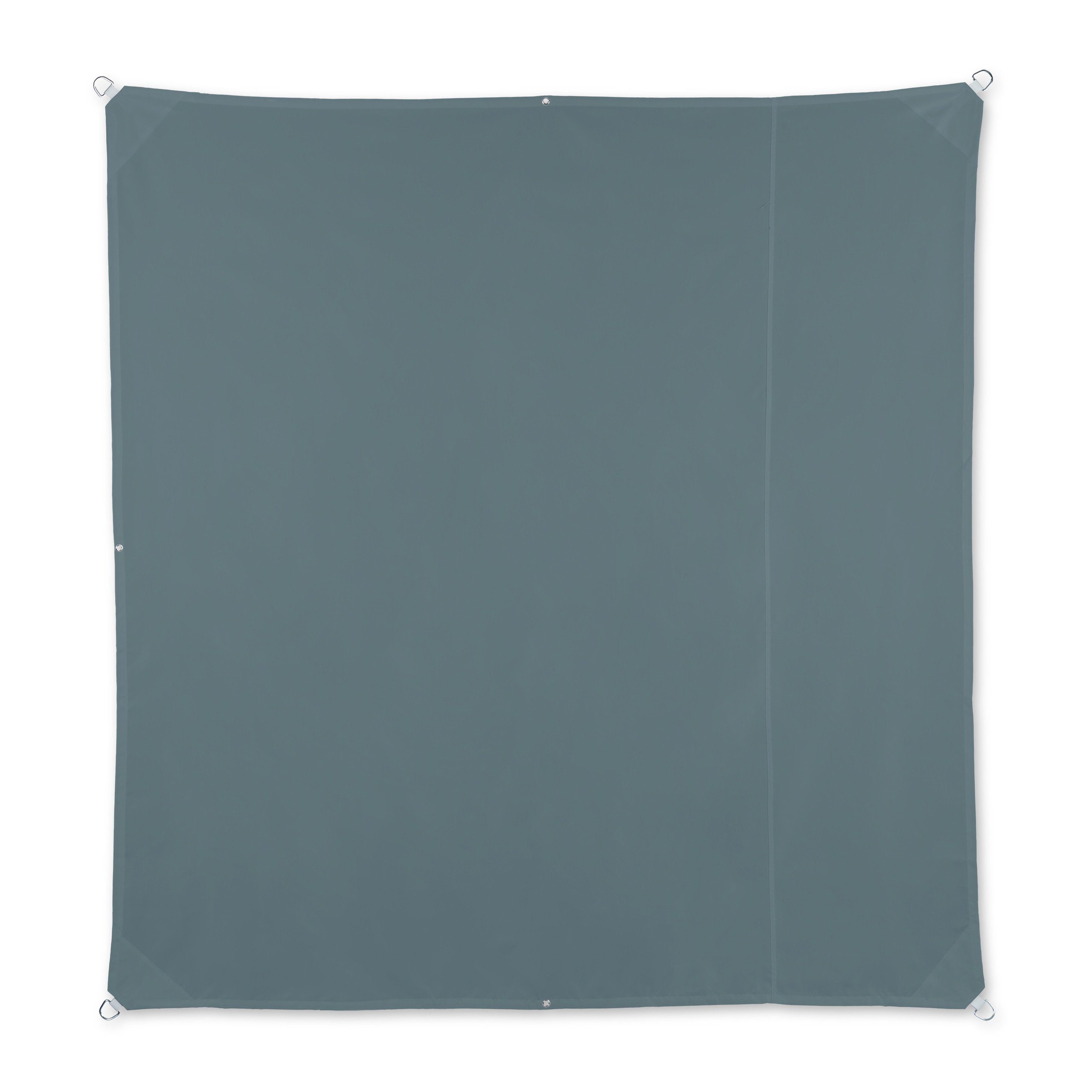 relaxdays Sonnensegel Graues Sonnsegel quadratisch, 2 x 2 m
