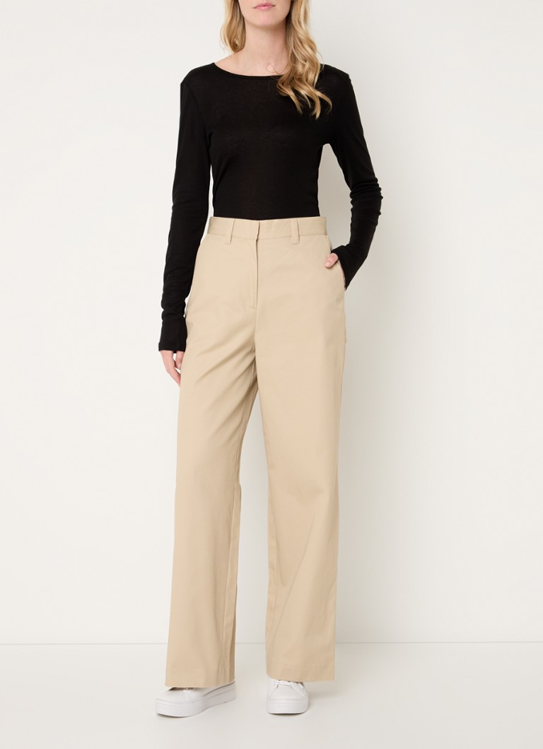 Pantaloni utility a vita alta e gamba larga OLAF con tasche laterali