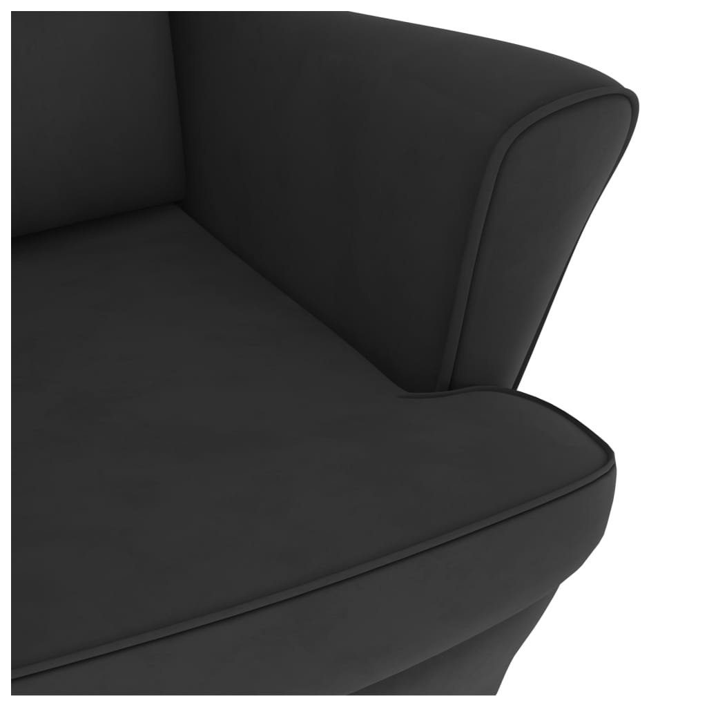 vidaXL Schaukelstuhl Schaukelstuhl mit Massivholz-Gummibeinen Schwarz Samt (1 St)
