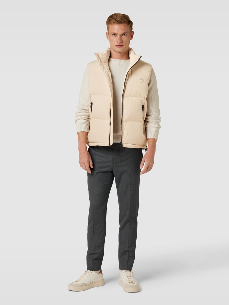 Daunenweste mit Label-Detail Modell 'BIRONTINO' in beige