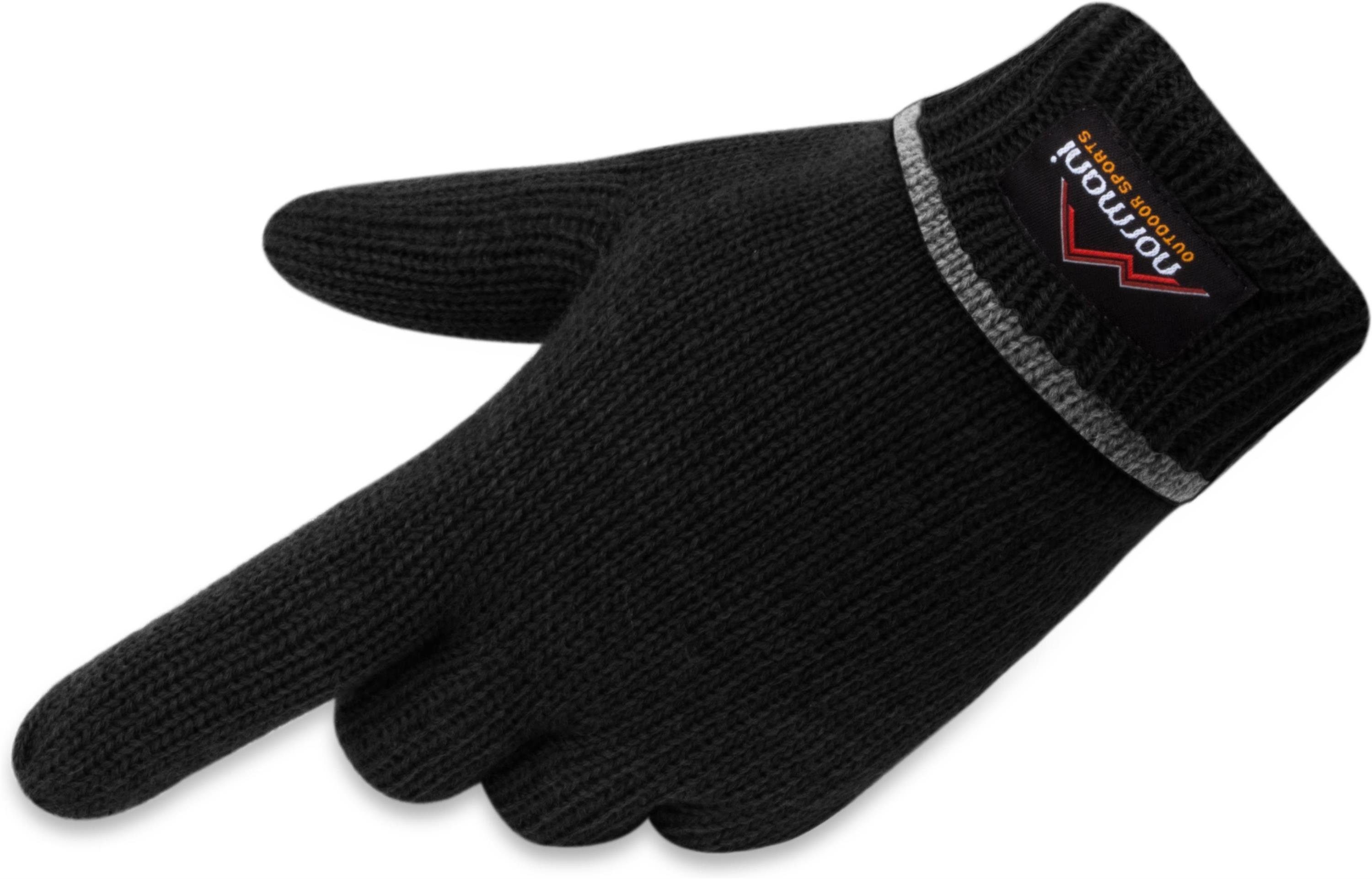 normani Strickhandschuhe Edmonton Wollhandschuhe Winter- Fingerhandschuhe mit Thinsulate™ Thermofutter und Fleece Innenmaterial für Damen und Herren