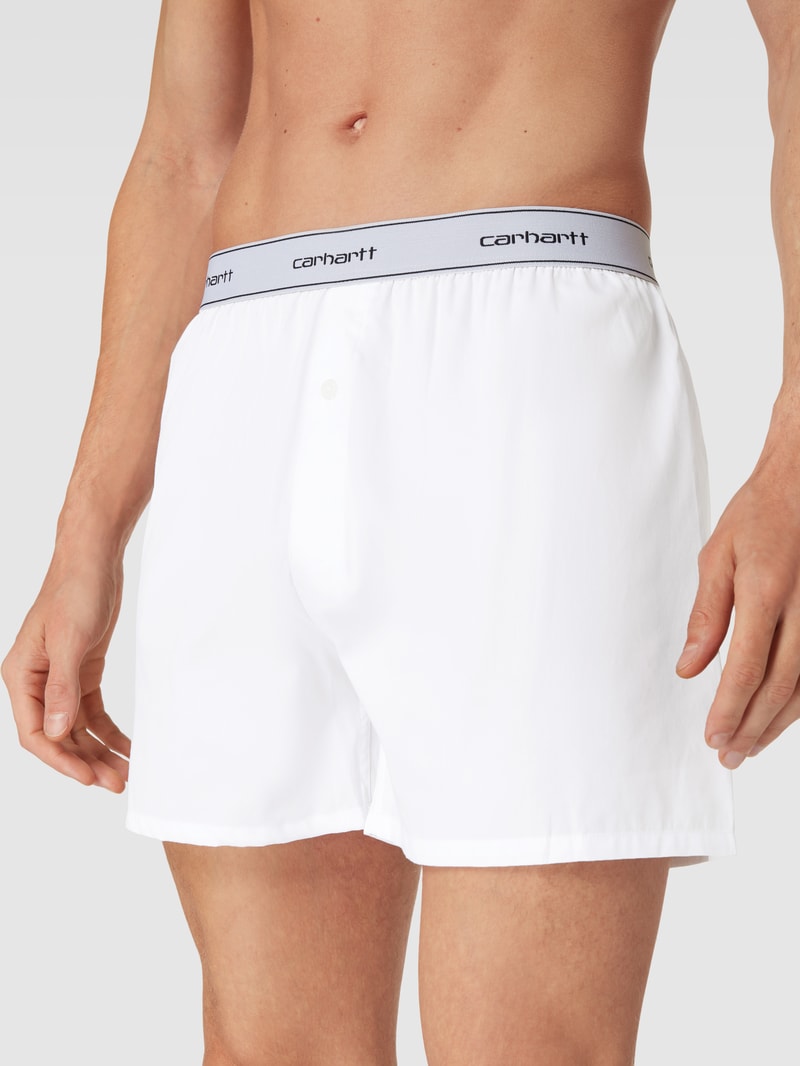 Boxershorts mit Logo-Stitching Modell 'Script' in weiß