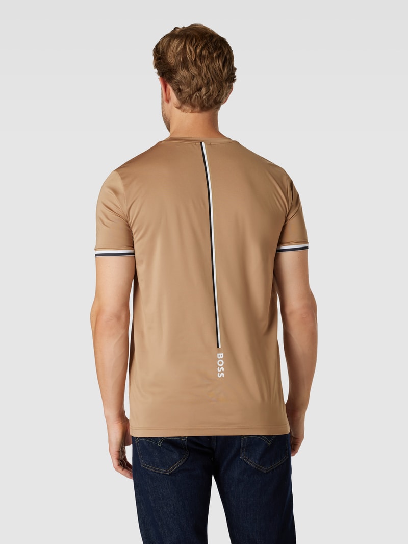 T-Shirt mit Label-Print in beige