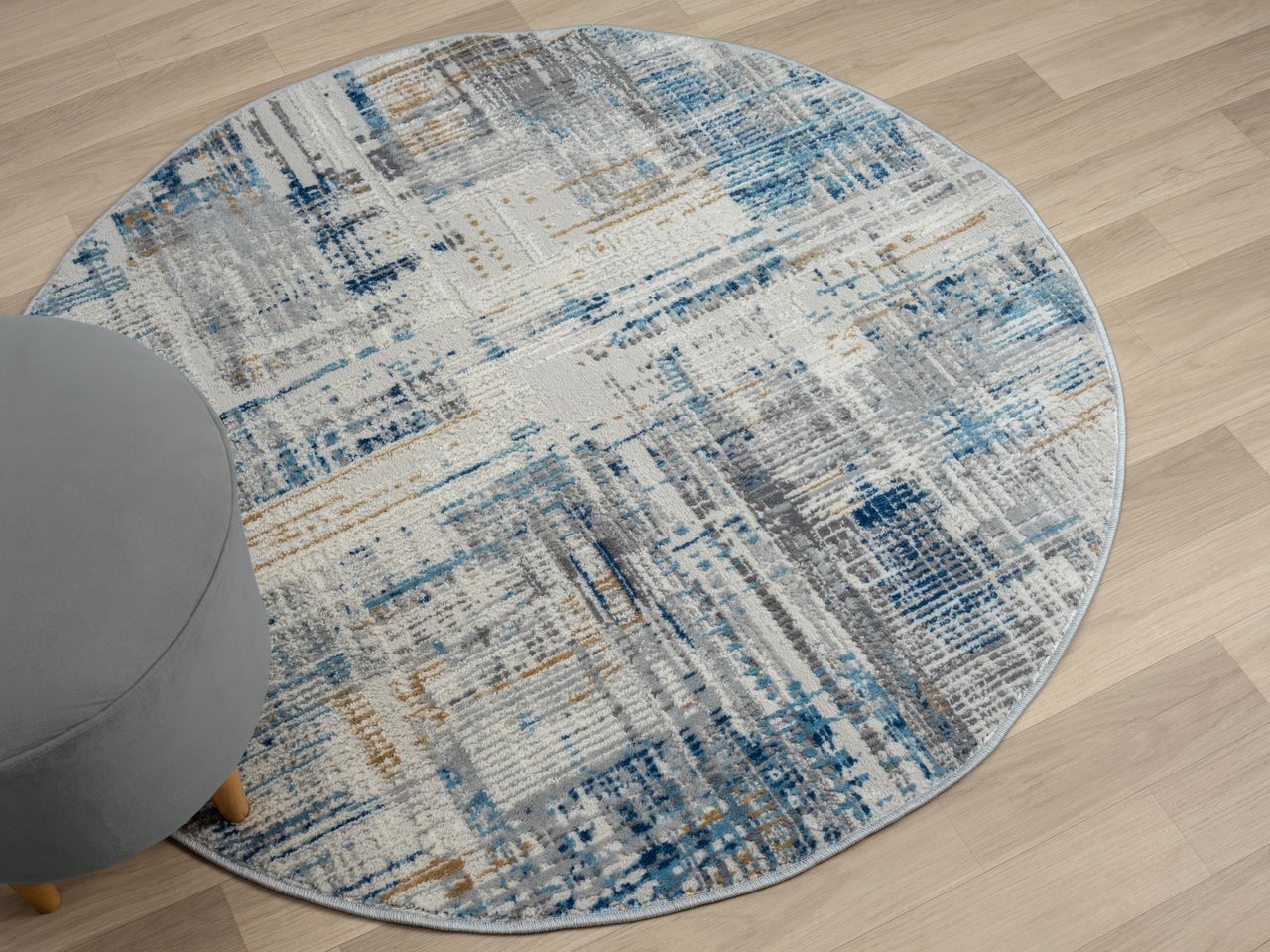 MyFlair Teppich Cozy Nest , 120cm x 120cm, Farbe Beige, rund, Florhöhe 8mm