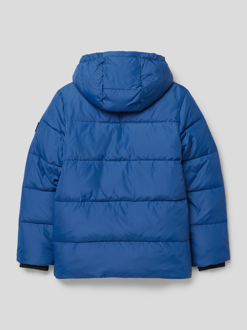 Steppjacke mit Label-Patch in dunkelblau