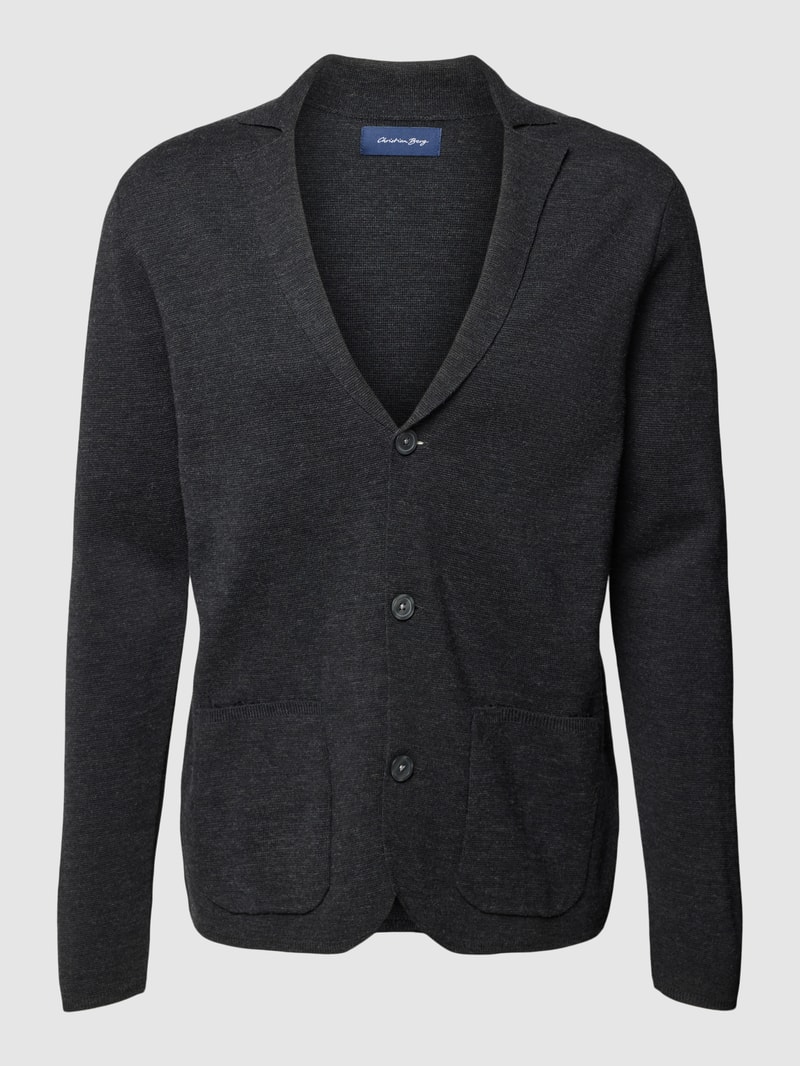 Cardigan mit Knopfleiste in anthrazit meliert