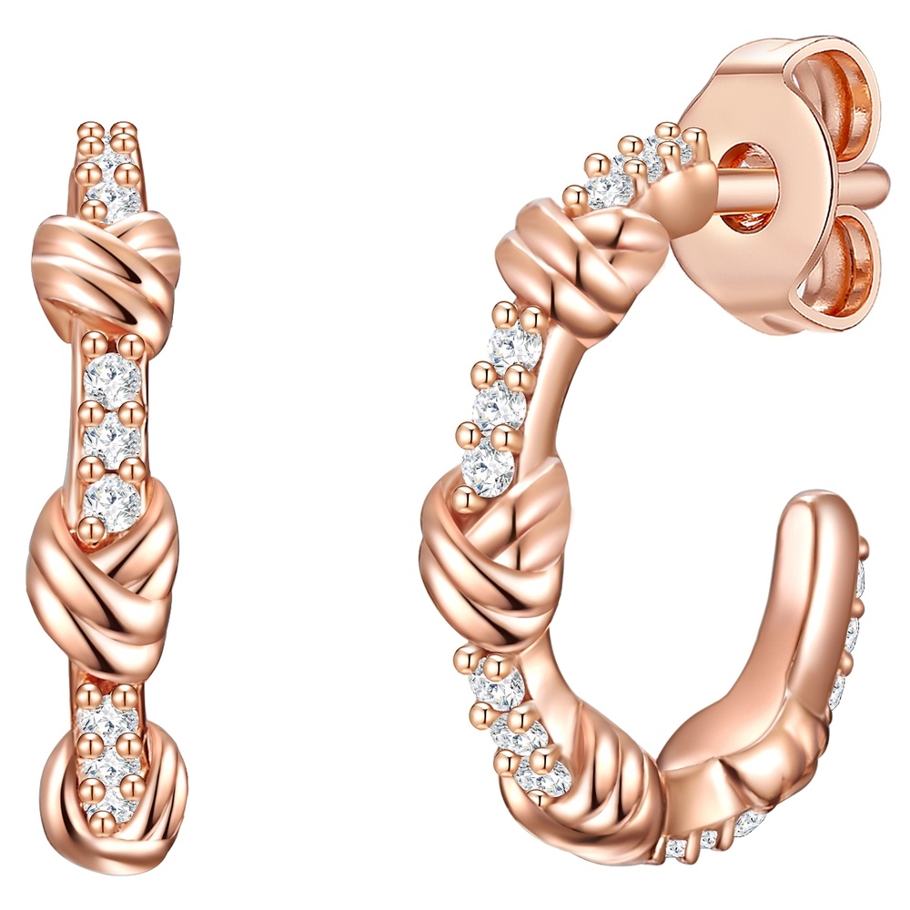 Glanzstücke München Créoles en argent Argent sterling Oxyde de zirconium (CZ) en Or rose Boucles d'oreilles