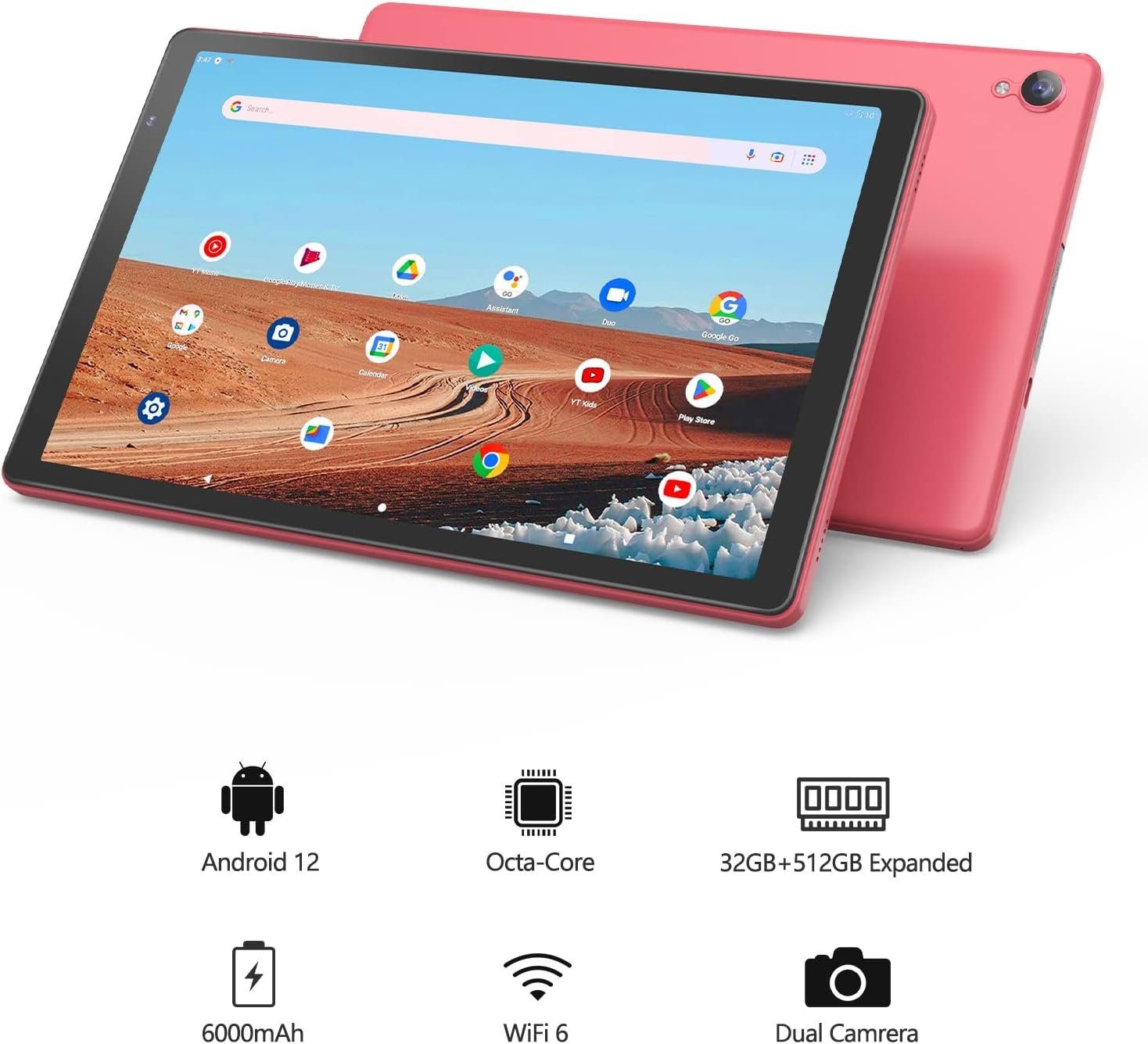 PRITOM 6000 Mah, 32 GB ROM, Expandable to 512 GB, Quad Core Processor Tablet (10,1