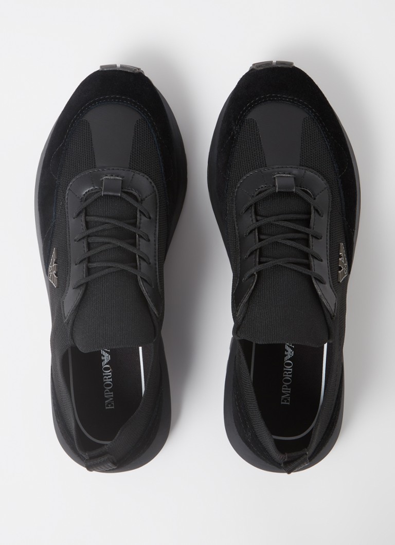 Sneakersy Emporio Armani z siateczki i detalami ze zamszu