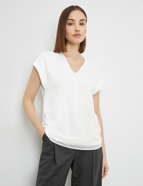Blusenshirt mit Chiffon-Layer