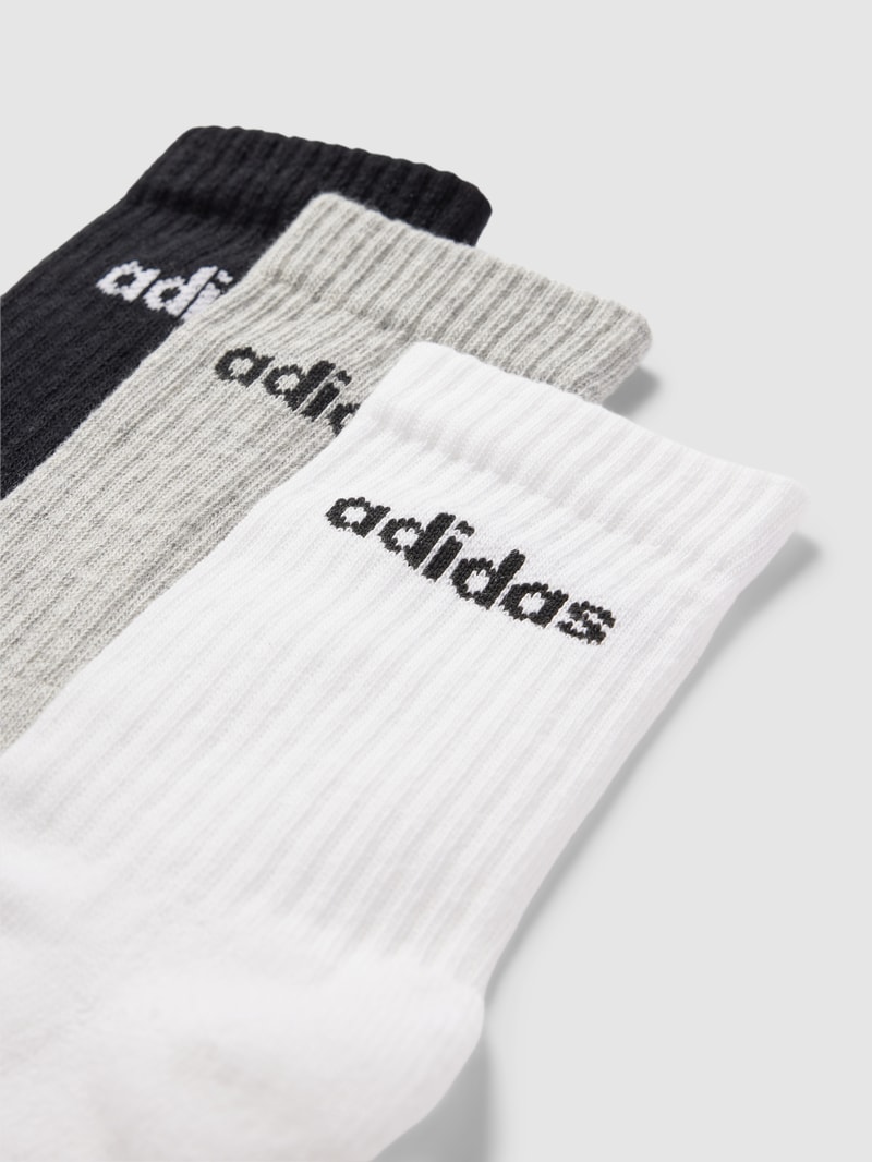 Socken mit Label-Details im 3er-Pack in mittelgrau meliert