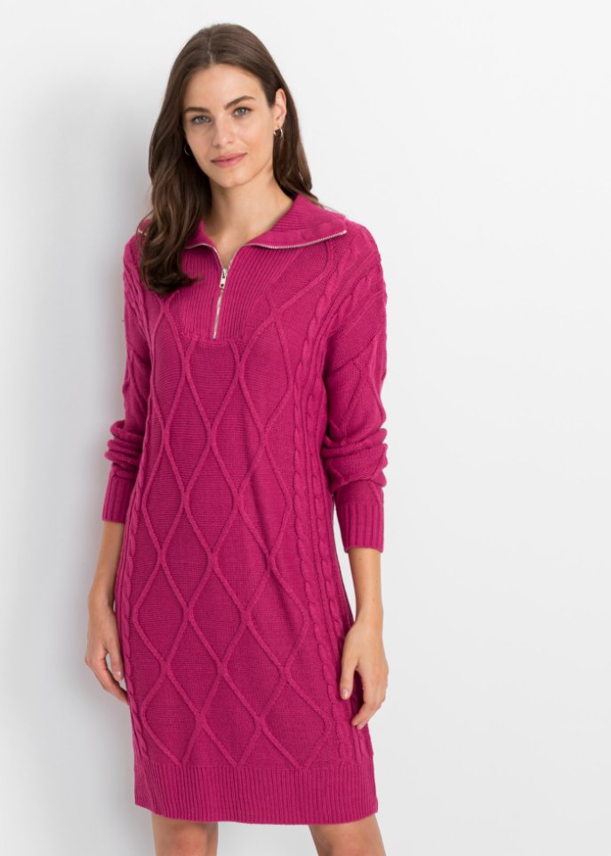 Strickkleid mit Troyer-Kragen