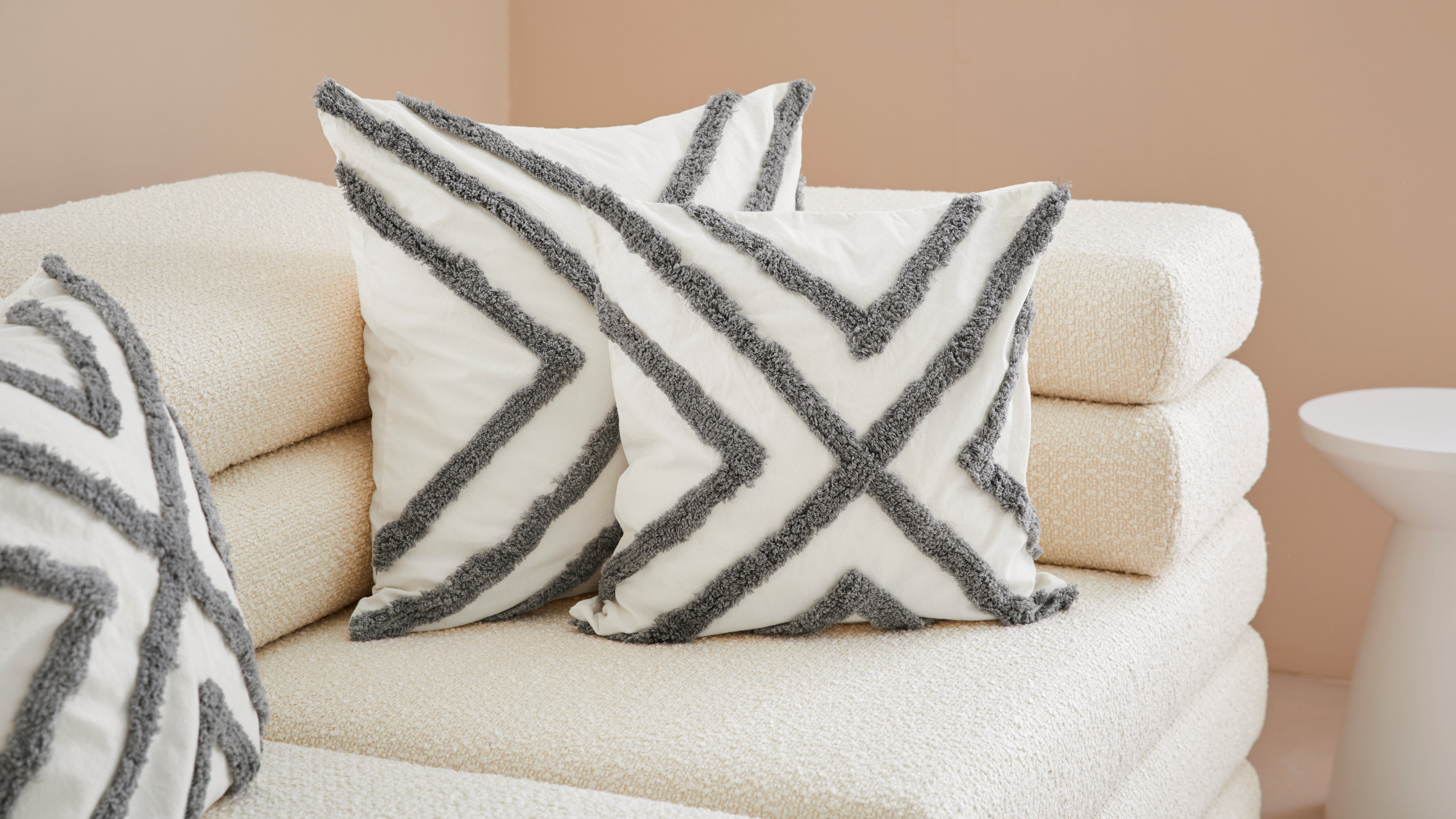 LeGer Home by Lena Gercke Dekokissen Sidonie, 2-er Set, Hoch-Tief Design, Kissenhüllen ohne Füllung, 40x40 cm