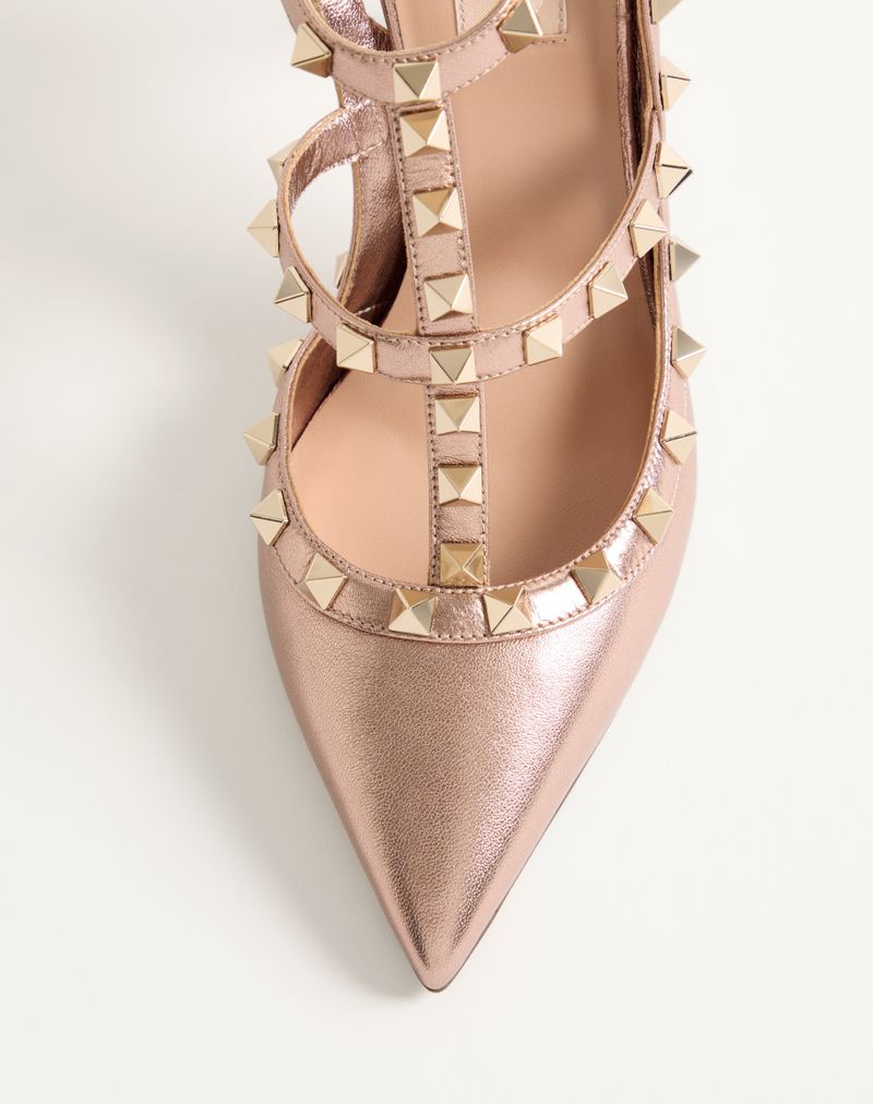 Rockstud Décolleté i 100 mm lamineret nappa