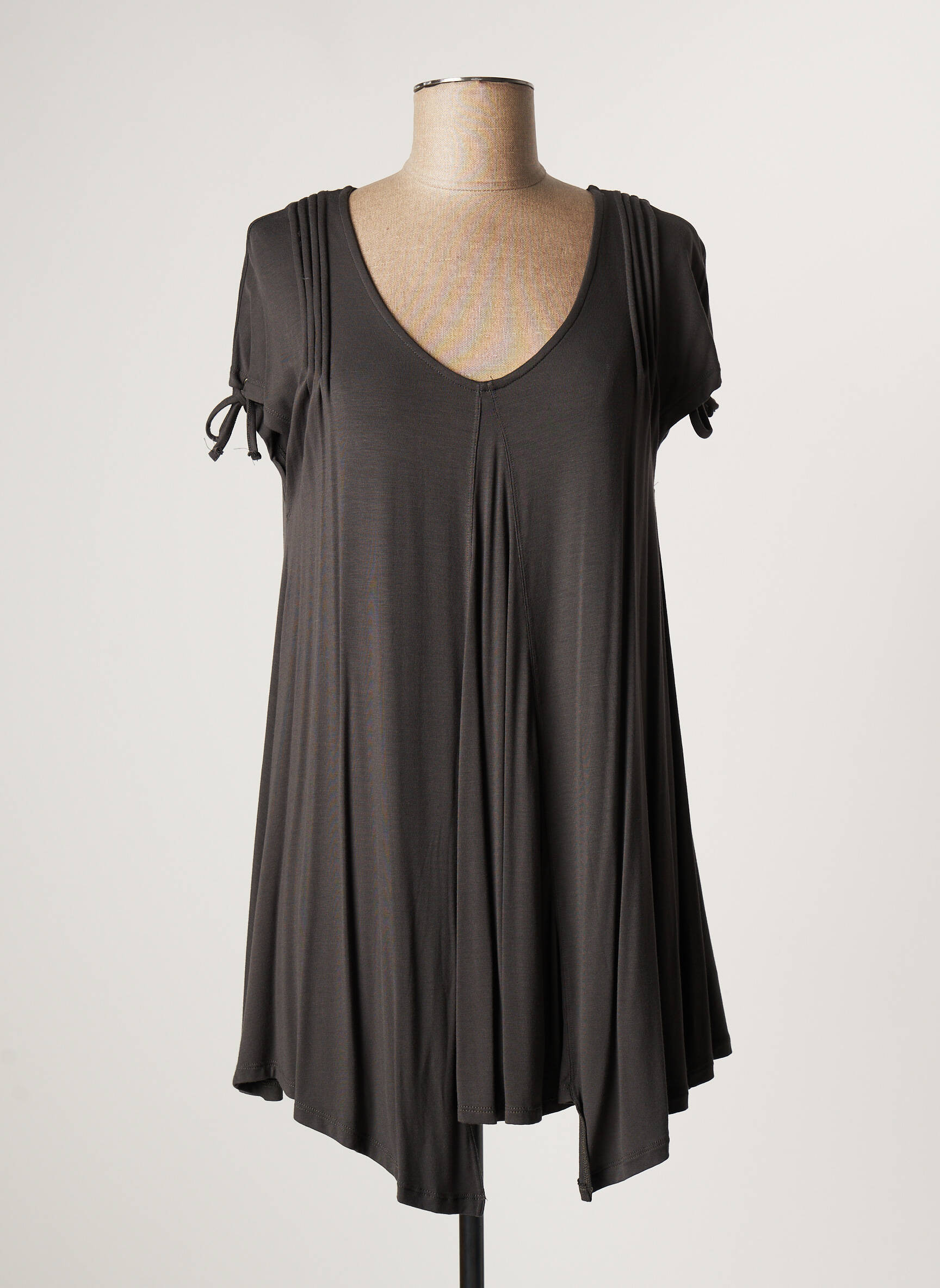 Lauren Vidal Tuniquemanchecourte Femme couleur gris