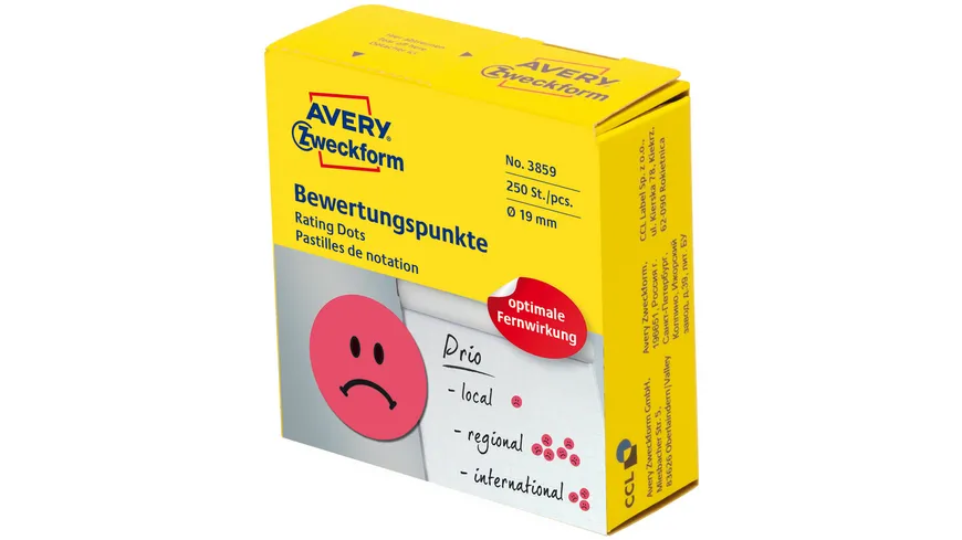 AVERY Zweckform Bewertungspunkte auf Rolle 250 Etiketten