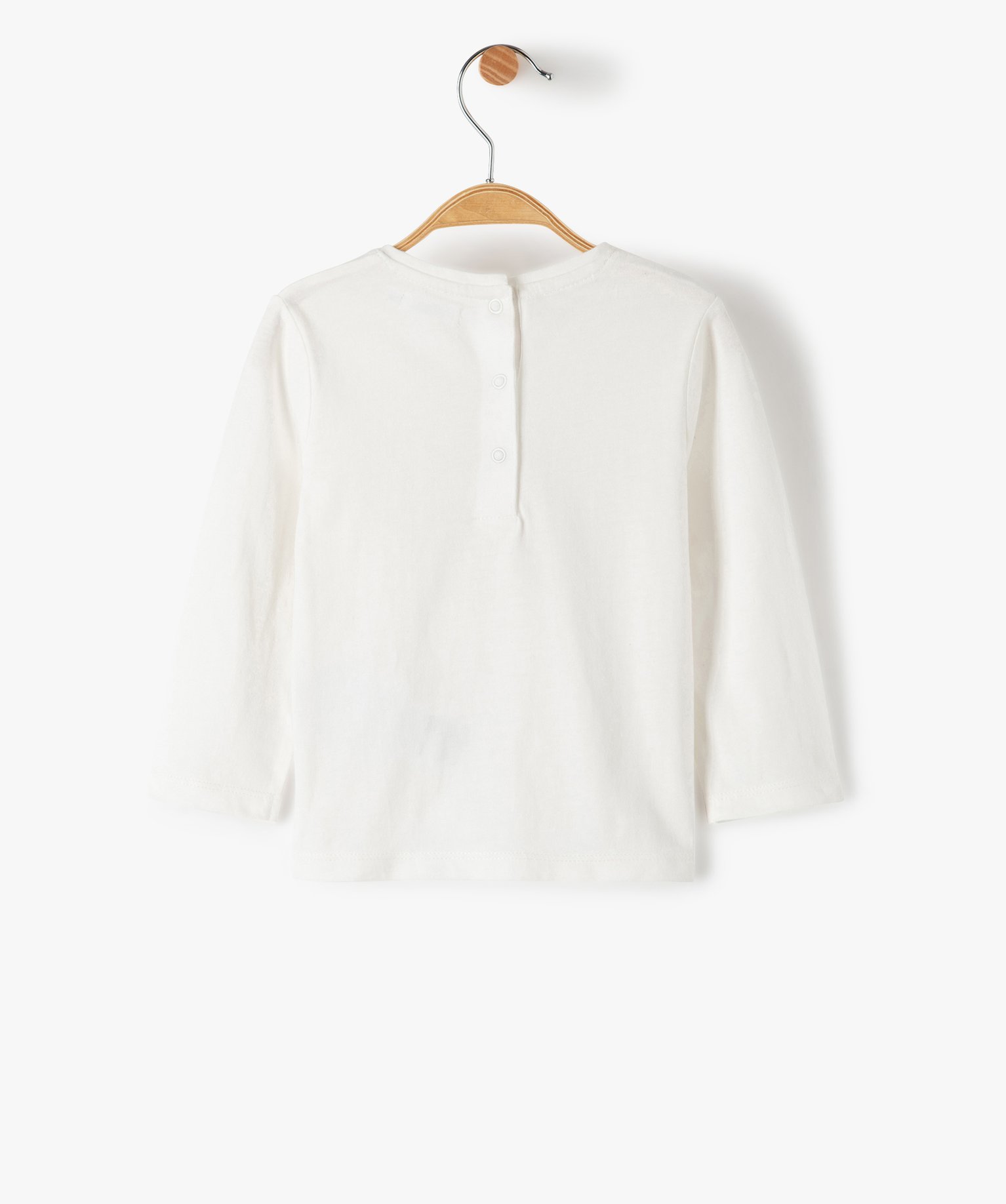 Tee-shirt bébé fille à manches longues avec motif Nol ecru | GEMO