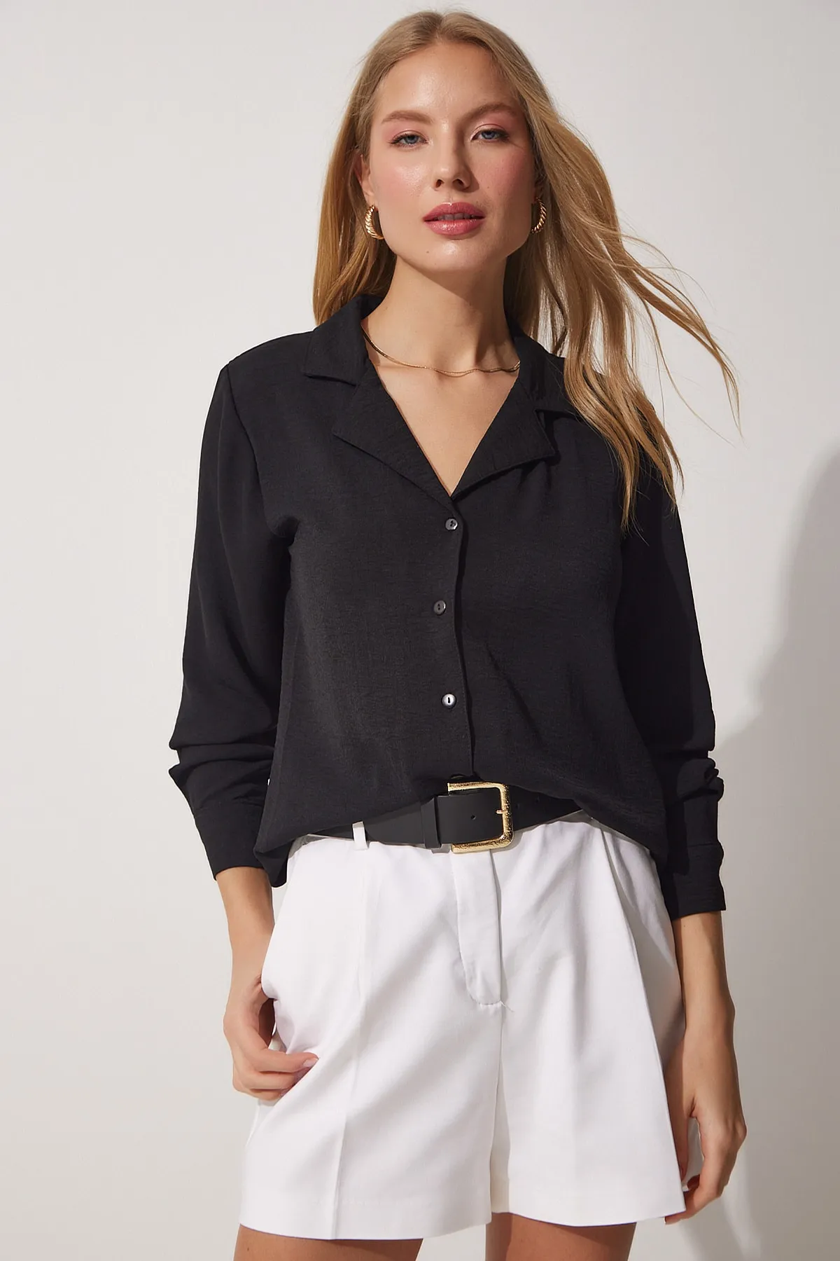Happiness İstanbul  Hemd - Schwarz - Regular Fit